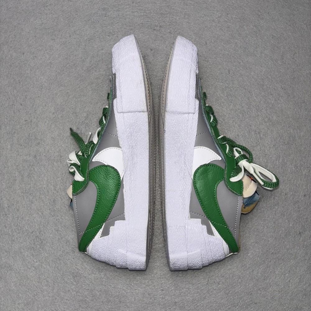 Nike Blazer Low Sacai Shoes Mens Size 9.5 Green Gray White Sneakers‎ DD1877-001 - Picture 2 of 7